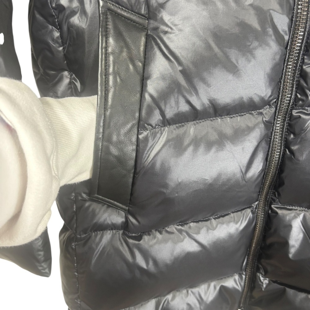 Polo Ralph Lauren Black Duck Down Fill Puffer Coat Faux Fur Hood Womens Small - Picture 4 of 11